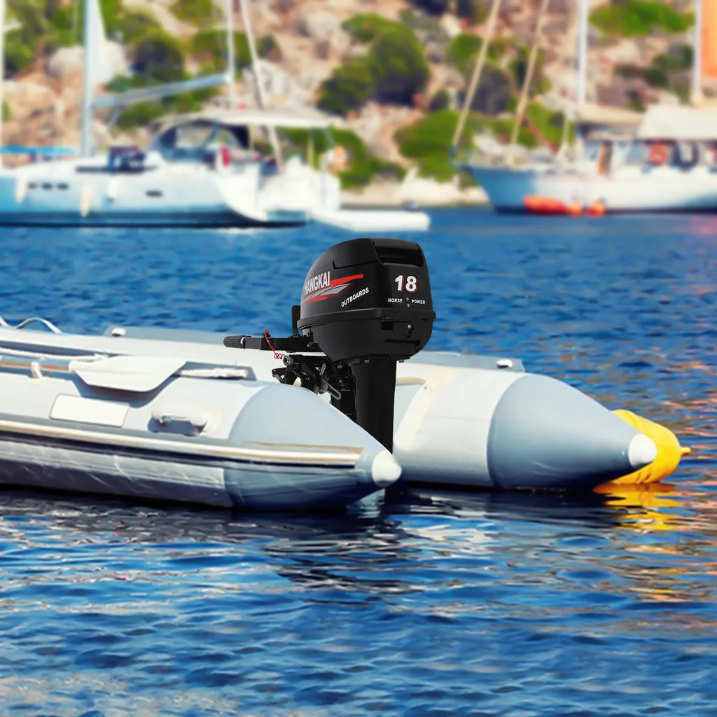 Long Alloy Motor System 18 w/CDI 246cc Outboard Stroke Cooling Boat 2 Shaft Aluminum Engine Water HP Wuzstar Boat Fishing Motor,