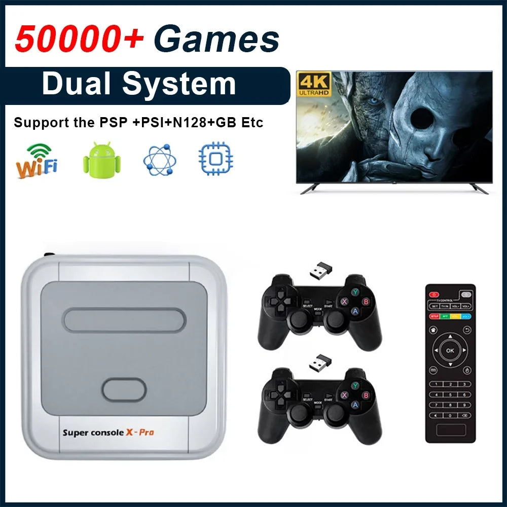 Onemayship Super Games, Systems, Console Console HD/AV Video with Console Dual PRO for TV Built 4K X Output, Compatible PS1/PSP/MAME/ATARI in Retro Systems 256GB, Game Game 50,000+