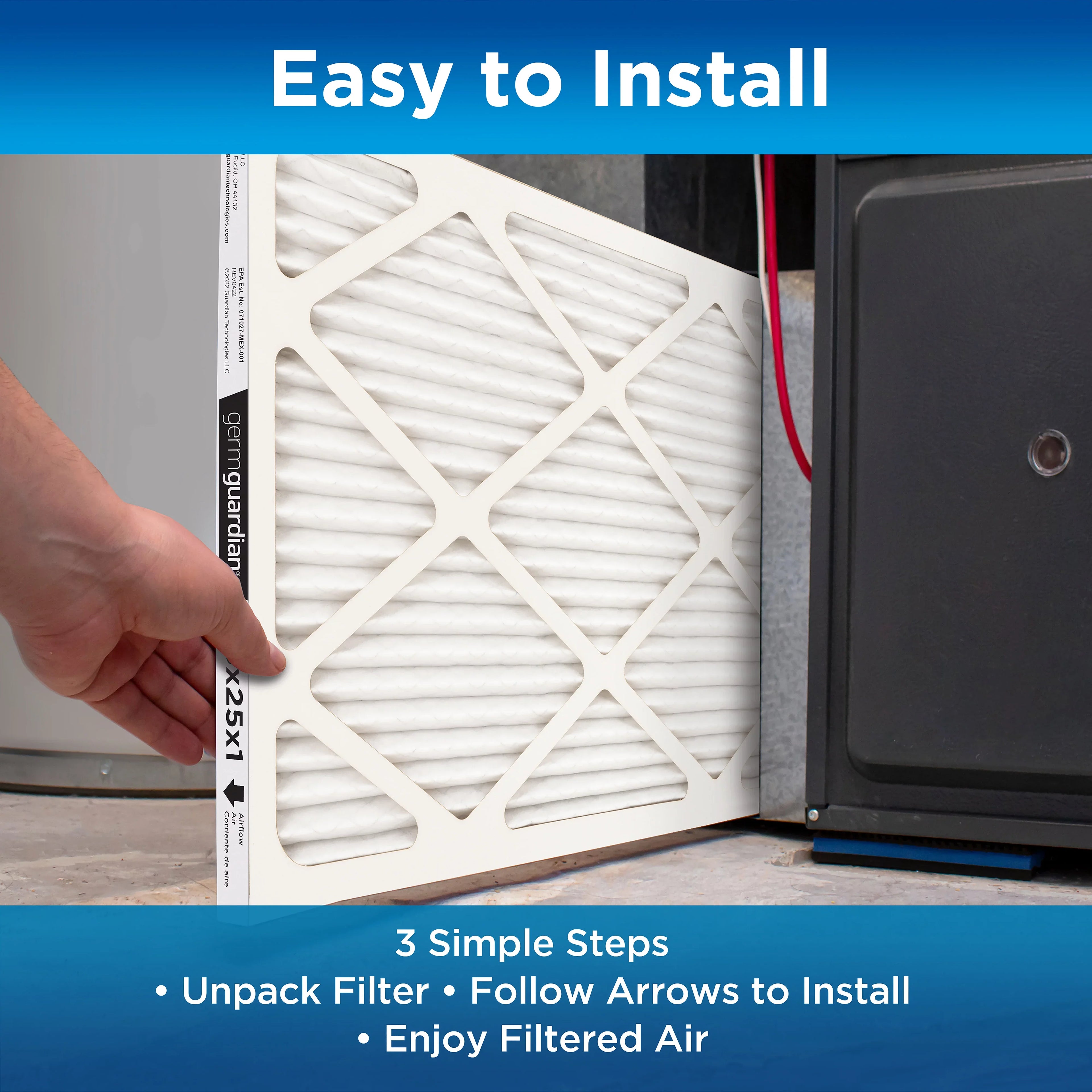 Pleated x (4-Pack) MERV Filters 1 HVAC Furnace AC Germ 25 12 x Guardian 20 Air