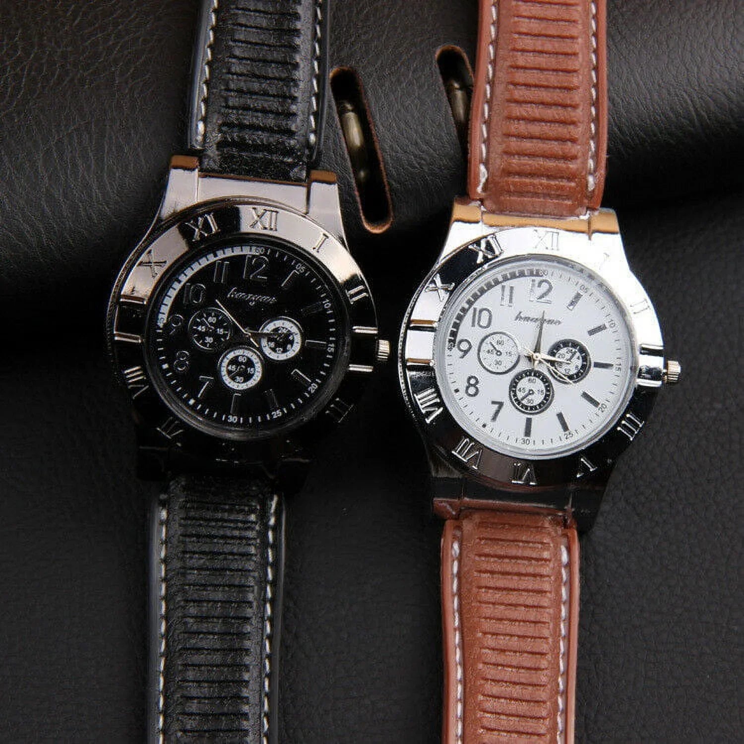 Outdoor Rechargeable Rubber Lighter USB Watch Strap Men's Windproof USB Gift Flameless Watch