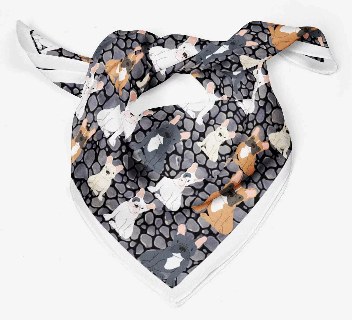Hair Dogs Mix Pure SilkScarfFor Grey Head Neck Printed Bandanas Square For Phagun Women