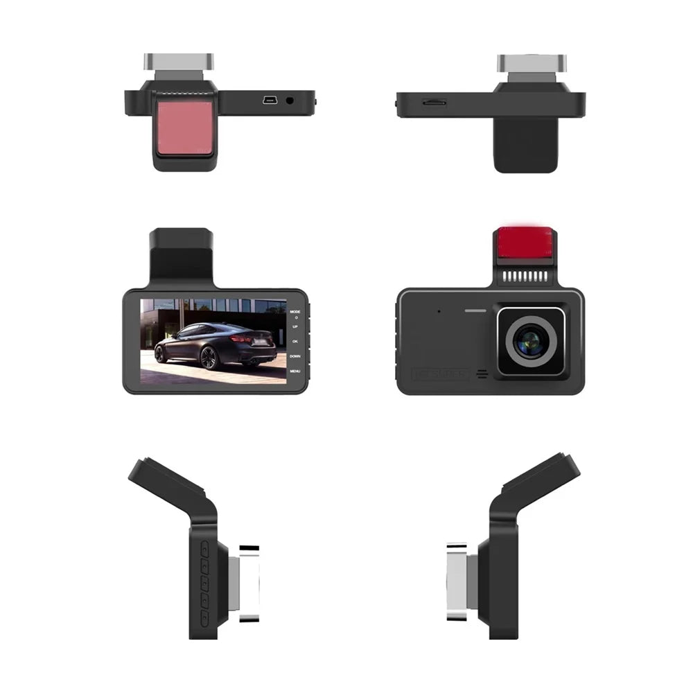 Recording Support Eccomum Touchscreen Inch Detection Night-Vision Recorder Angle DVR Camera Reversing Loop 170° Motion Car with Dashcam Dash 4 Wide Driving Picture 1080P