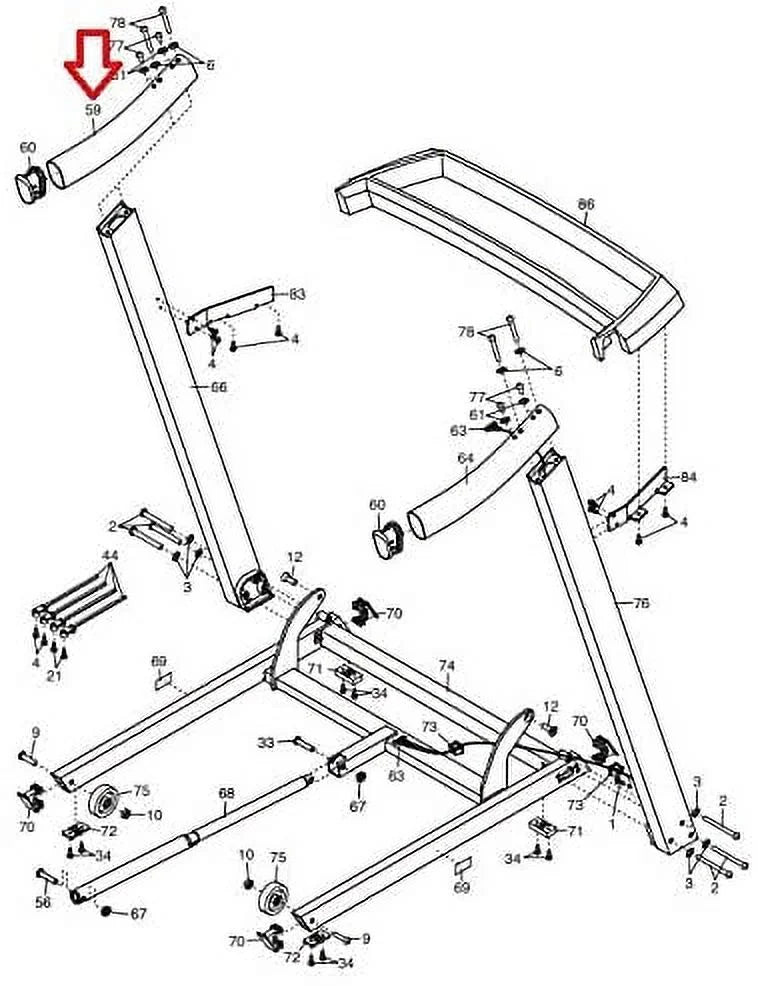 Proform & Works Icon 347723 Left with Inc. Assembly Treadmill Handrail Fitness, Health