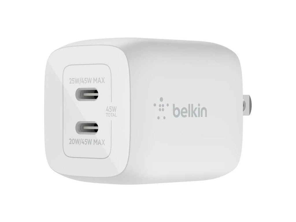 Model GAN White PPS WALL USB-C 45W WCH011DQWH CHARGER DUAL Belkin WITH