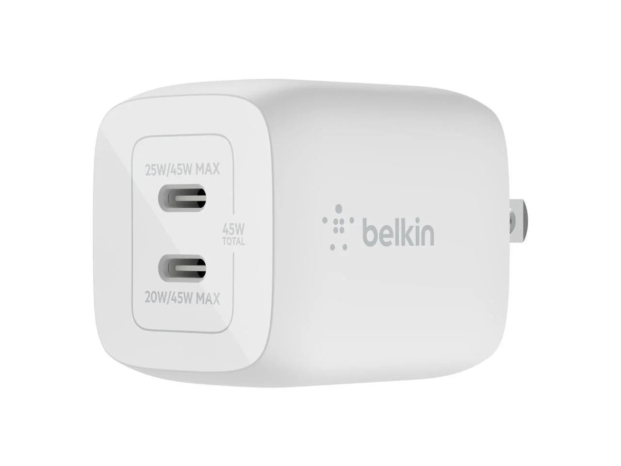 Model GAN White PPS WALL USB-C 45W WCH011DQWH CHARGER DUAL Belkin WITH