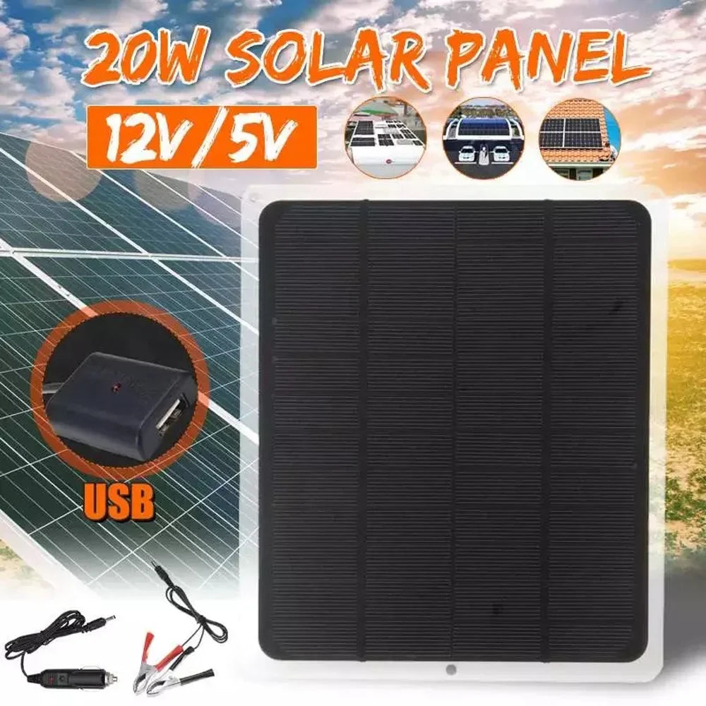Device 20W Camping Hiking Monocrystalline for Panel Anself Portable Solar Silicon Charging