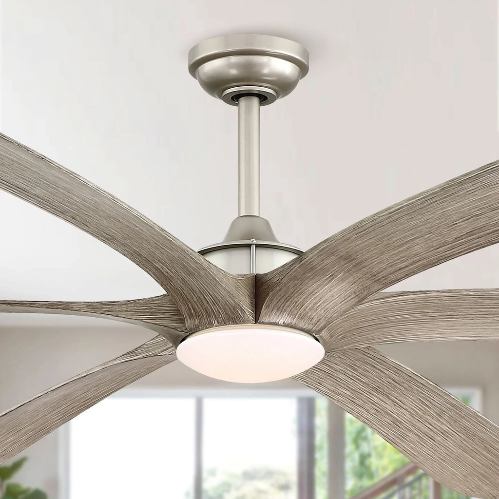 Light Motor and Nickel with Fan Remote Driftwood 72-inch Ceiling 6-Blade Uncle Parrot DC