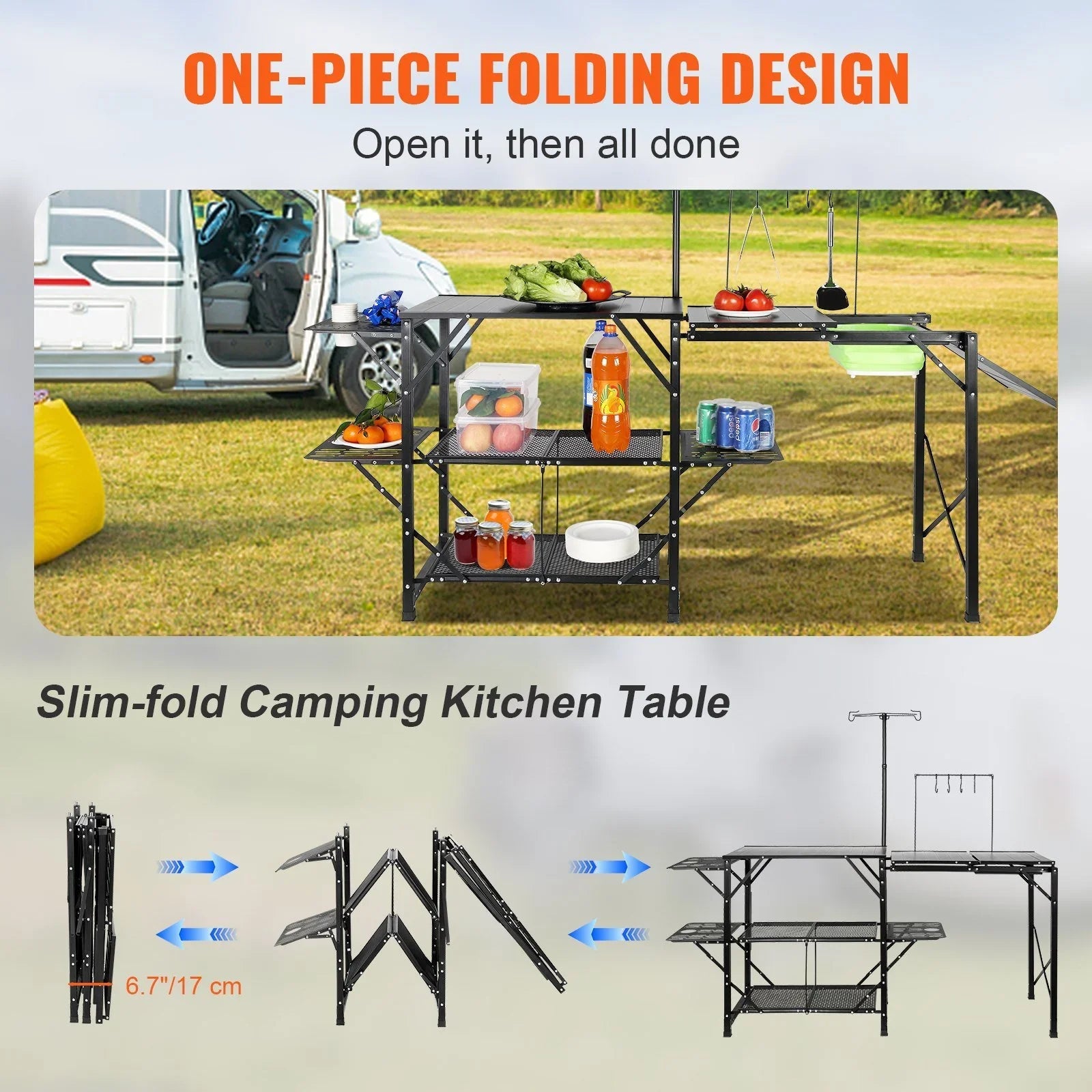 '- outdoor with Camping convenience durability! and 13.7 with Kitchen experiences Table - Portable Sink Enhance