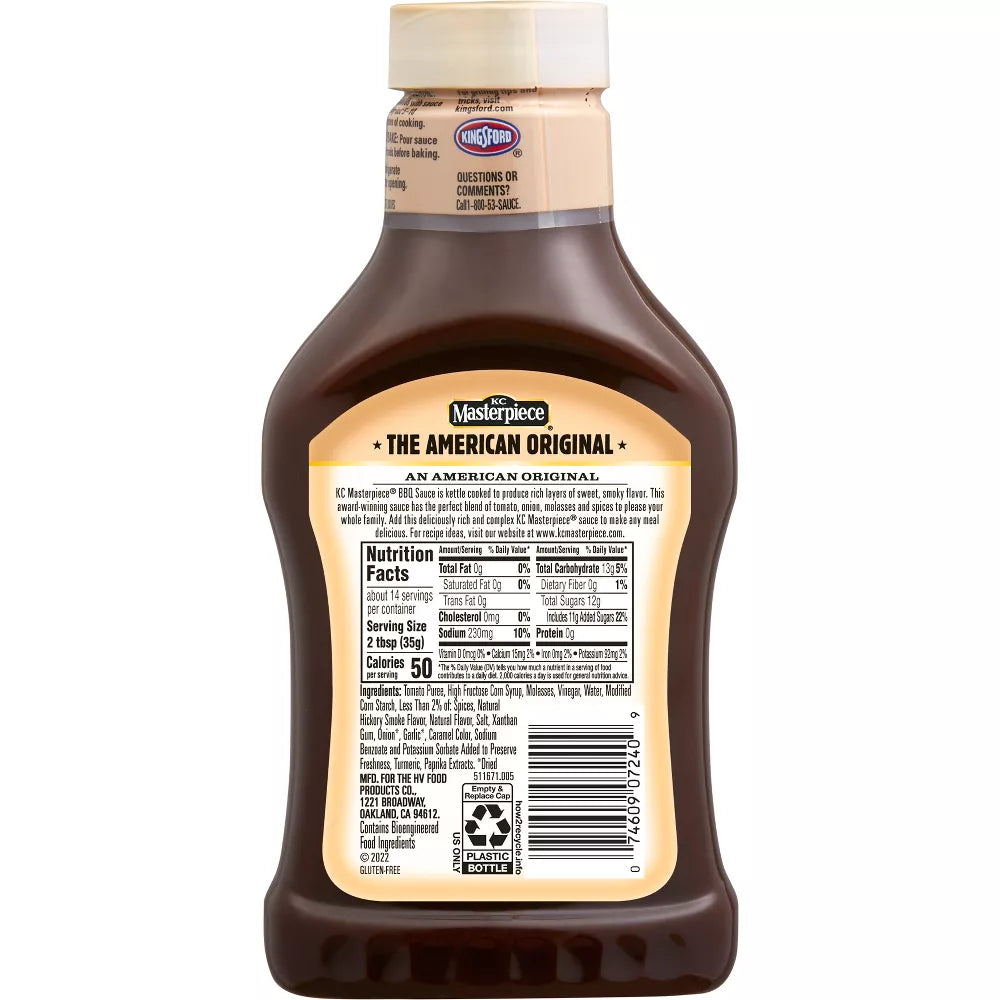 Masterpiece Ounce 6 KC per -- Barbeque Original 18 Sauce, case.