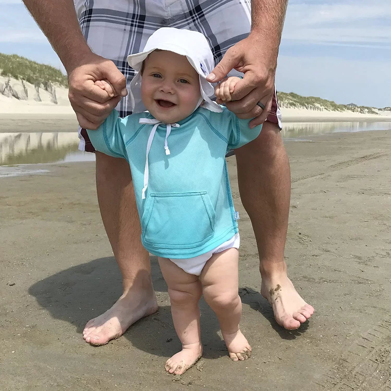 Protection play. Sun White Swim i Months Flap Baby Hat