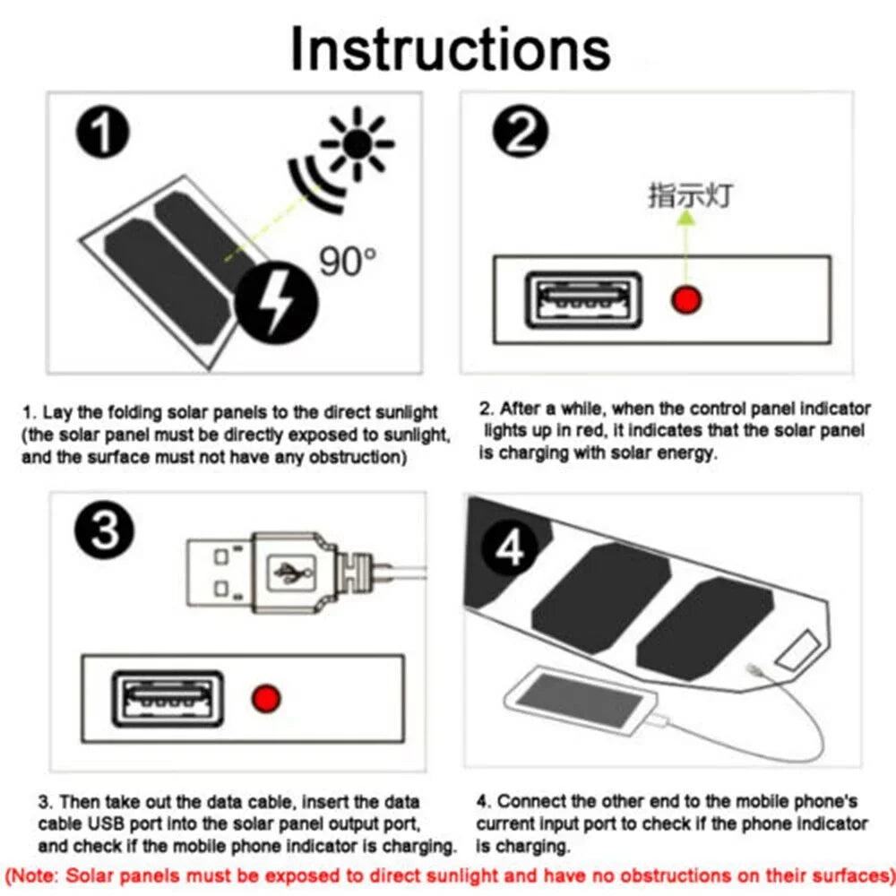 Bank Portable Outdoor Phone Waterproof Mobile Charger JLLOM Solar Panel Camping Power