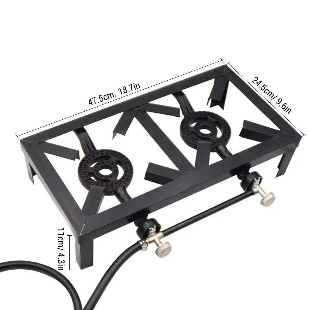 Cooking Tomshine Camping Double Iron BBQ Cooking Patio Stove for Enthusiasts (Standard), for Furnace Propane Cast Efficient Gas