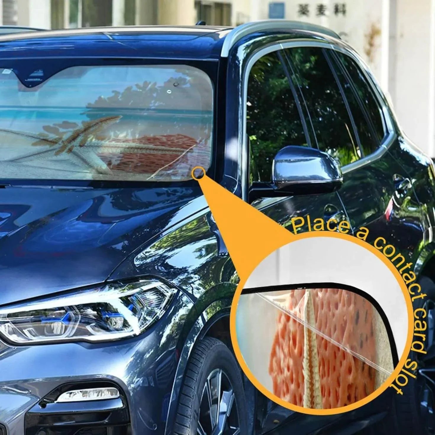 Sunshade Car Tropical Blocks Windshield Shade,oldable to Beach Accessories Cars,SUVs,Trucks-55×27.6in Rays Sun Visor for Protector UV Protect Bestwell and