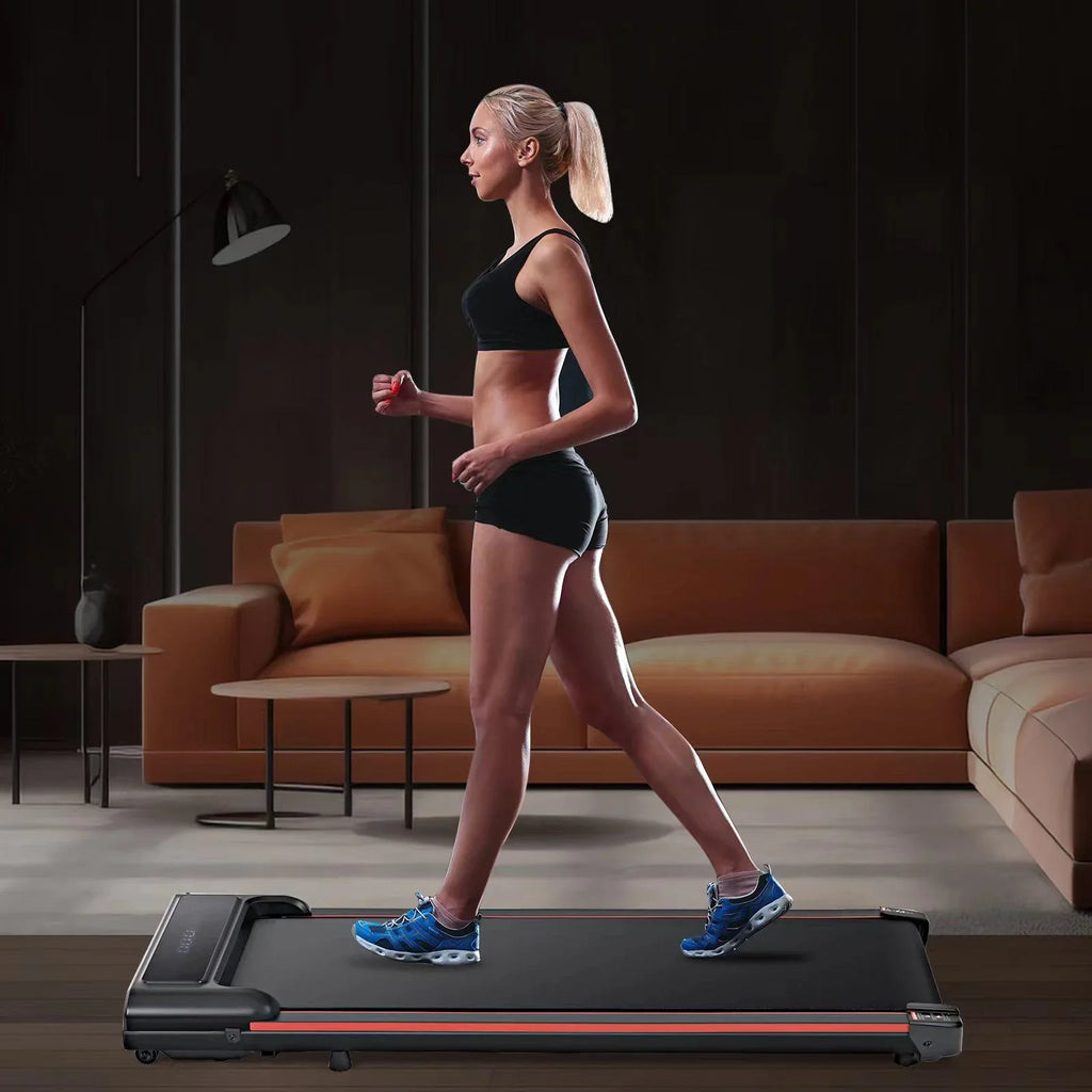 Capacity, Size Control 0.6-3.8MPH Jogging, Remote & Home Speed Under LED Display, Treadmill for Office, Walking Portable Desk Seizeen Walking 300lbs 47''L for Pad, Small