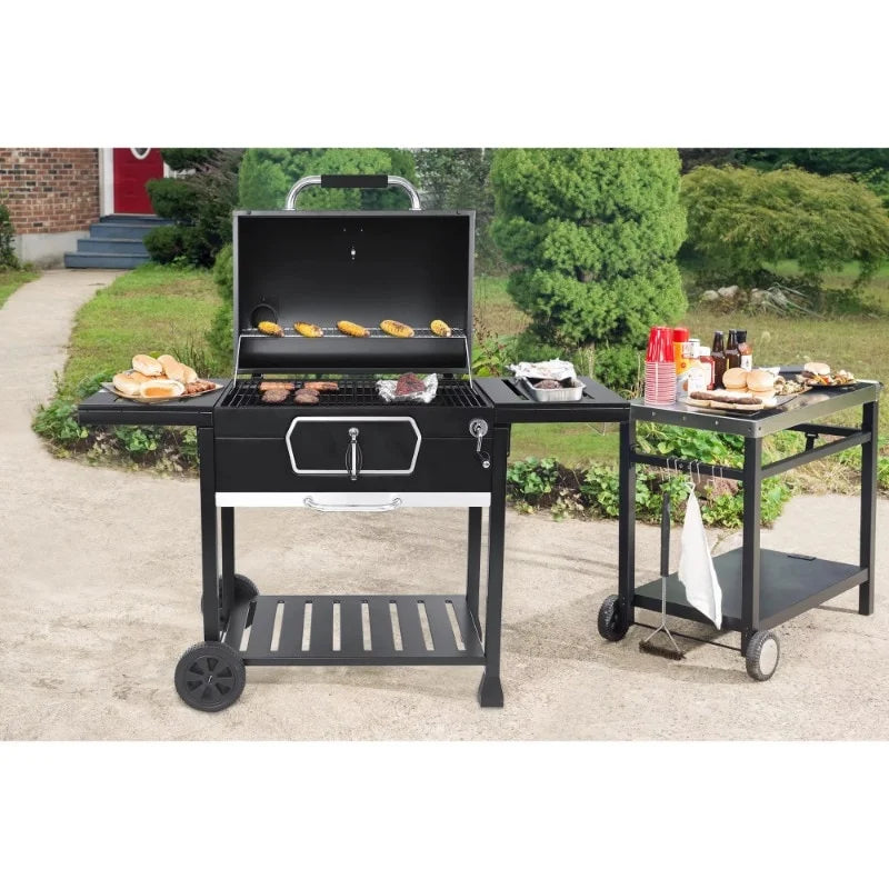 Charcoal Picnic BBQ Smoker camping Deluxe Cooking, Camping Grill, Backyard Patio USA