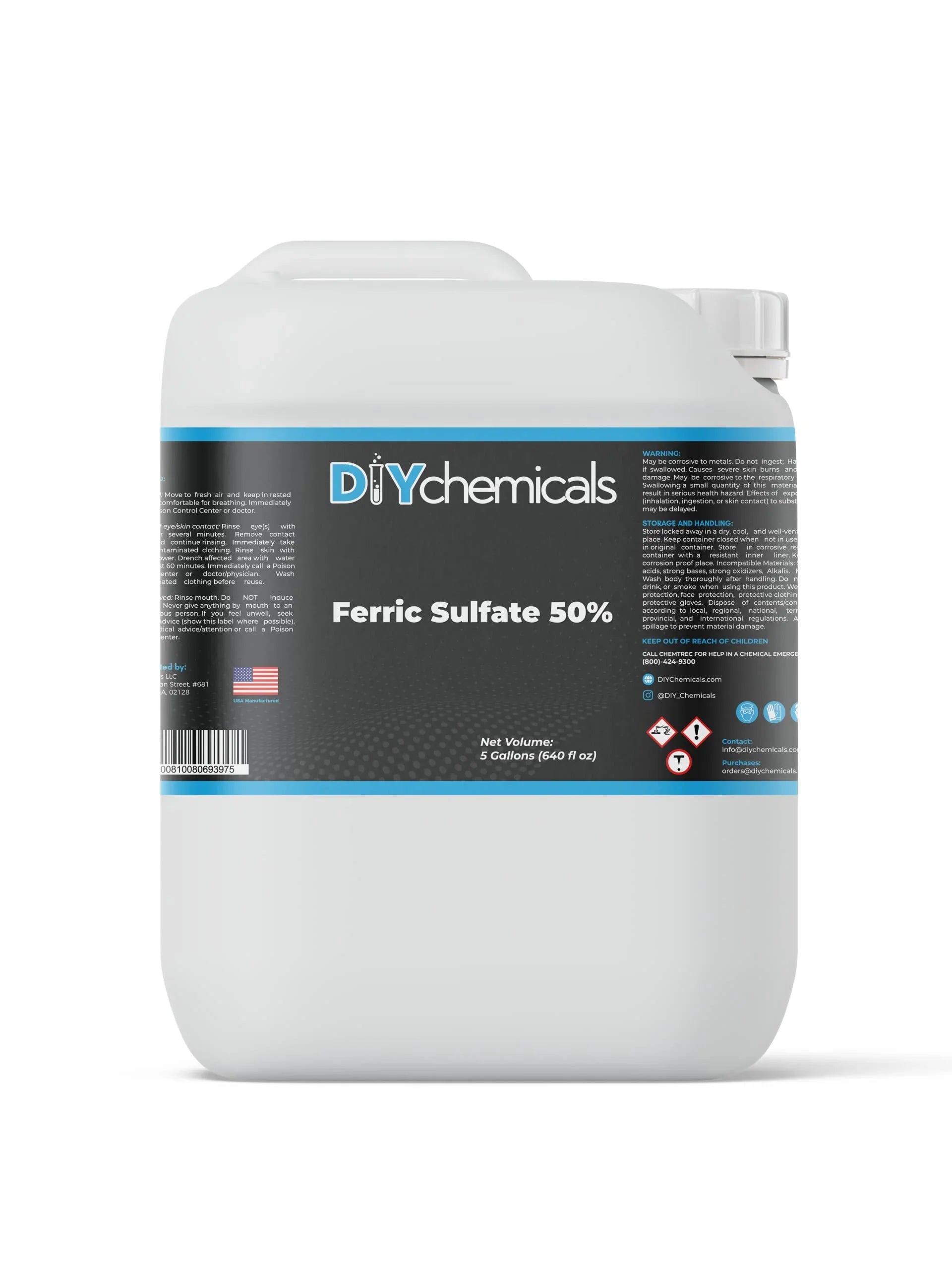 '- in (1Quart) Air Treatment Clarification 50% USA and and Made Dissolved Ferric DiyChemicals Waste Flotation Sulfate Water -