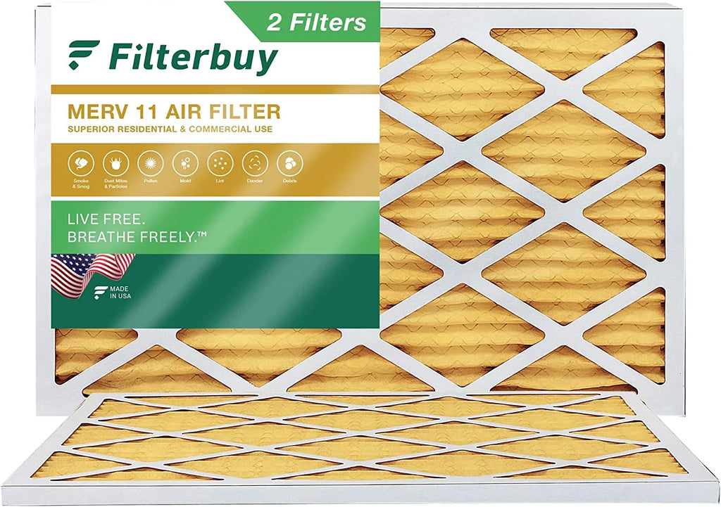 Pleated 11 Air Filters Furnace MERV 14x25x1 HVAC Filterbuy AC (2-Pack)