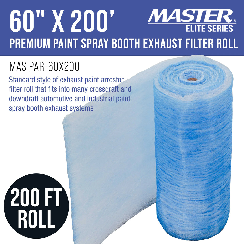 Arrestor Traps Gram Auto Particles Elite Booths Overspray 60" - Booth 18 in Master Refinish Exhaust Roll, Autobody Premium Filter Heavy-Duty Captures Paint Paint Paint Spray 200' x - Fiberglass