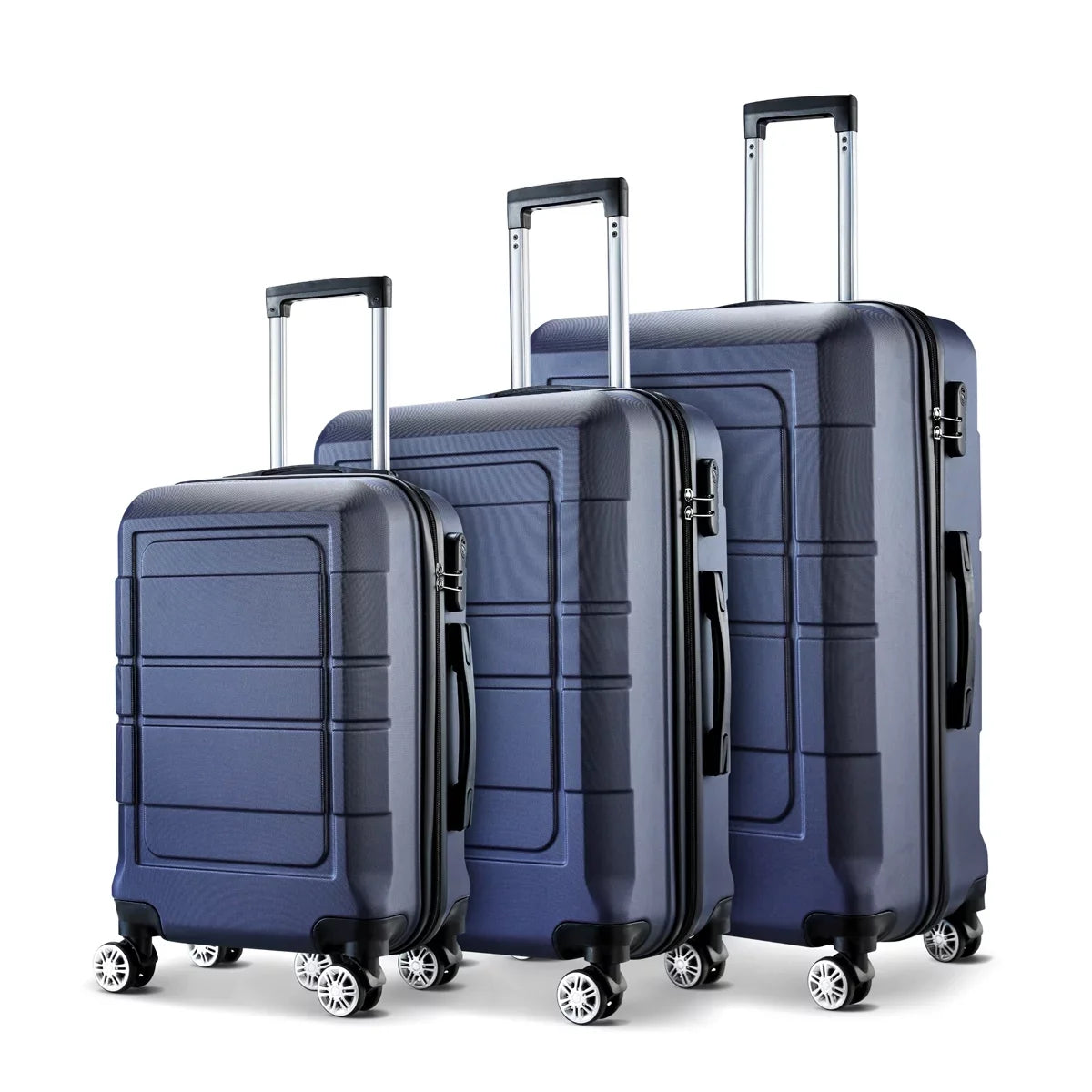 Lock Suitcase TSA Wheels Blue PC+ABS Expandable Durable GOWELL Luggage Sets Double