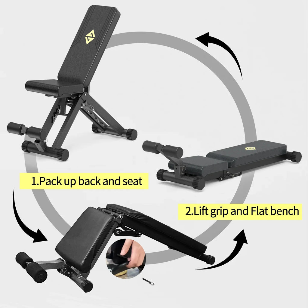 Bench Workout, 880 Strength Gym Adjustable Home for for Incline Set Benches Weight Training Bench, Foldable Body Pounds Capacity Full