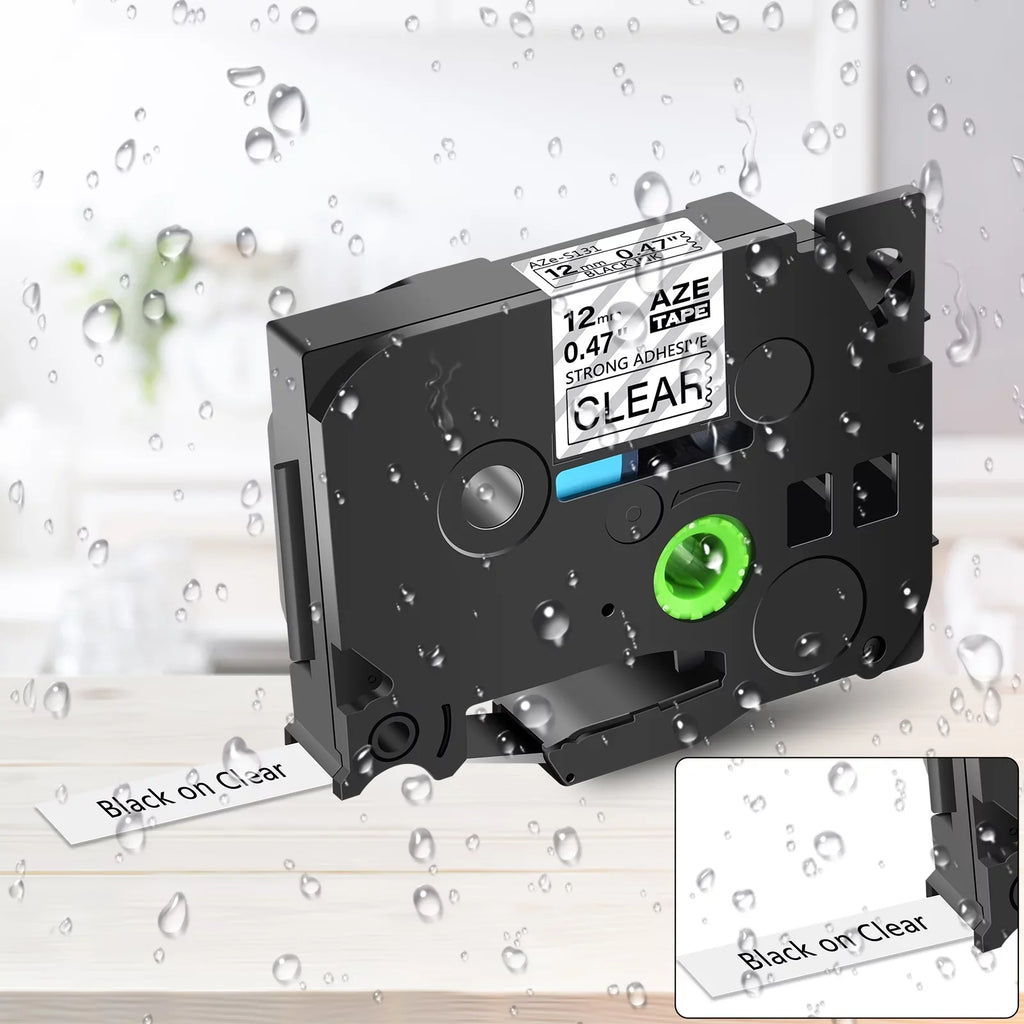 Compatible Extra 40PK Black GREENCYCLE Brother TZe-131 P-touch 12mm Clear TZe TZ Label Tape TZe-S131 for on TZ-131 Strength TZ-S131 Laminated