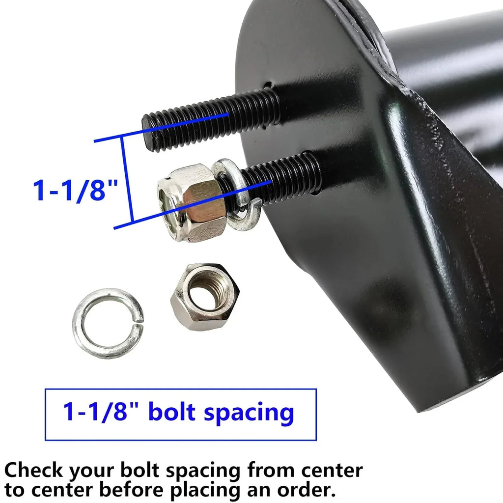 Set Spring Flap Semi Trucks 1-1/8" Bracket Bolt Holder Black Mud Straight Hanger Spacing POWERWORKS Loaded Mudflap for 30" Length