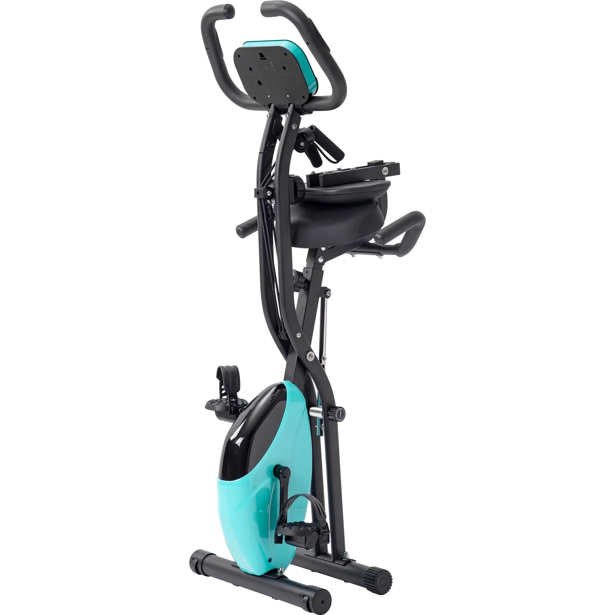 Recumbent Exercise Arm Resistance, Bands Folding Bike, Fitness Adjustable and and with Backrest Upright X-Bike 10-Level