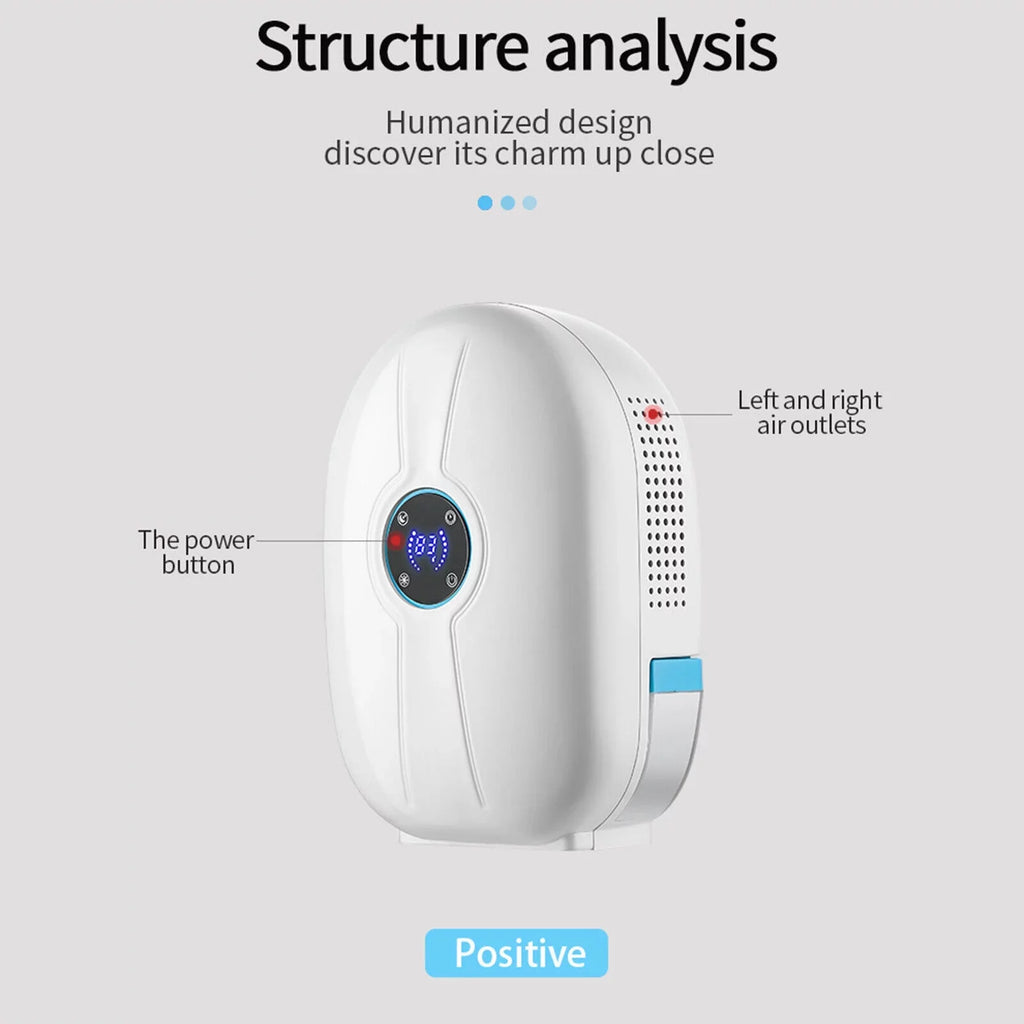 Remote Control Moisture Home White with Fichiouy Mini Air Absorber 500ml Dryer Dehumidifier Portable Mute