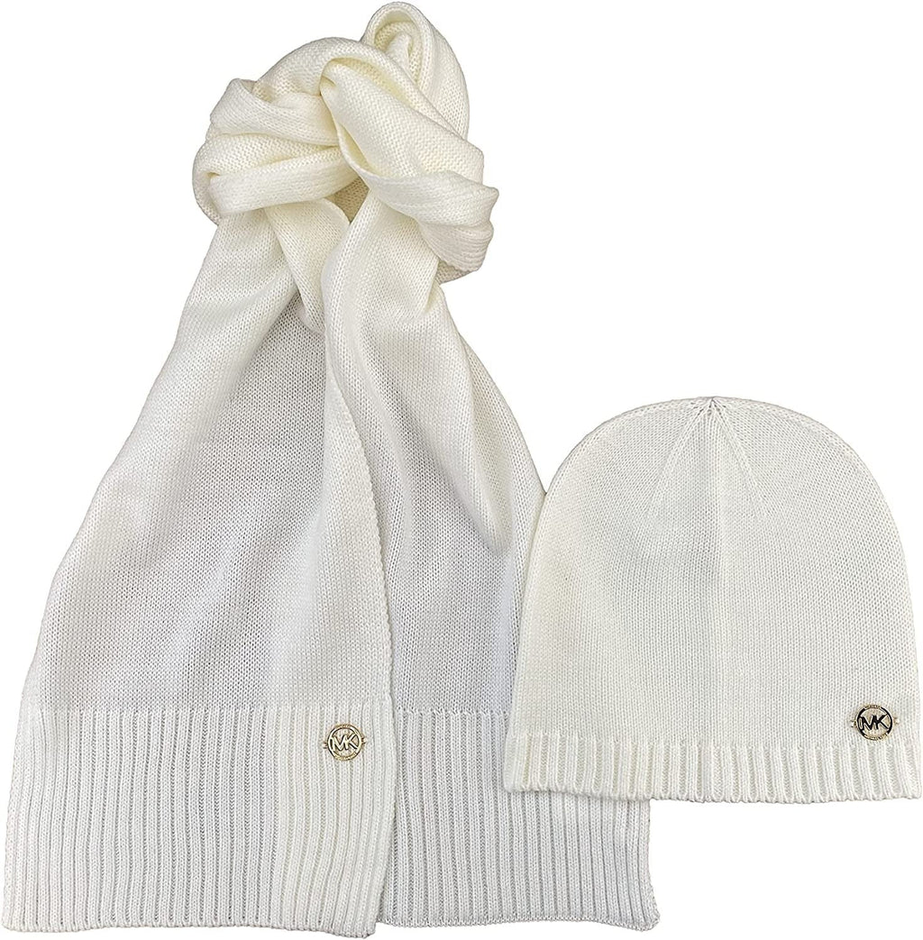 Scarf 2 White539227C0-151/G, Michael Womens And Michael One Piece Kors Set Size Hat