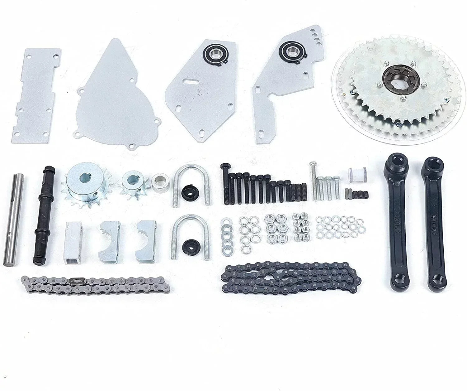 Jackshaft Silver 2-Stroke Kit Shifter Chain 415 for Motorcycles Set Conversion Gas Bike
