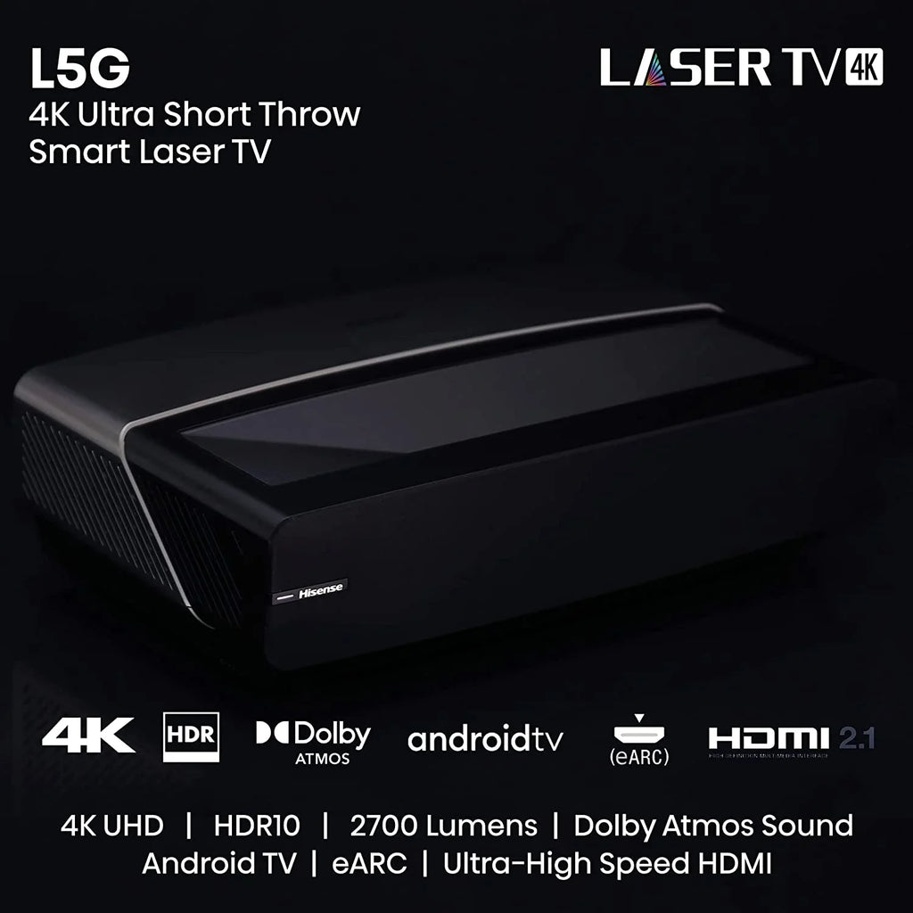 Coverage 100-inch with Additional Ultra Hisense Epic TV 100L5G by Protect (2022) Throw Year Laser ALR 4K Screen 2 with TV Short Android