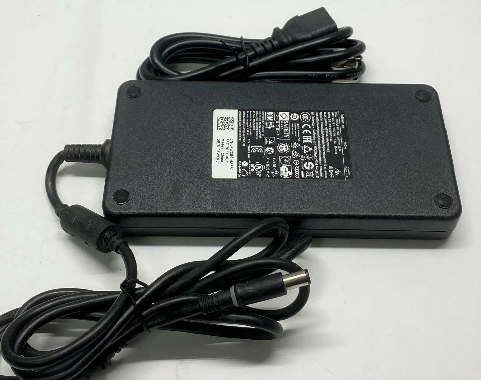 Charger 19.5V Laptop Lot FWCRC GA240PE1-00 12.3A Power of 10 Dell Genuine 240W