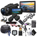 Camcorder HD M + Sony Card Handycam Extra Video Case 2 Memory Camera Batteries 128GB Charger FDR-AX700 and + + 4K +