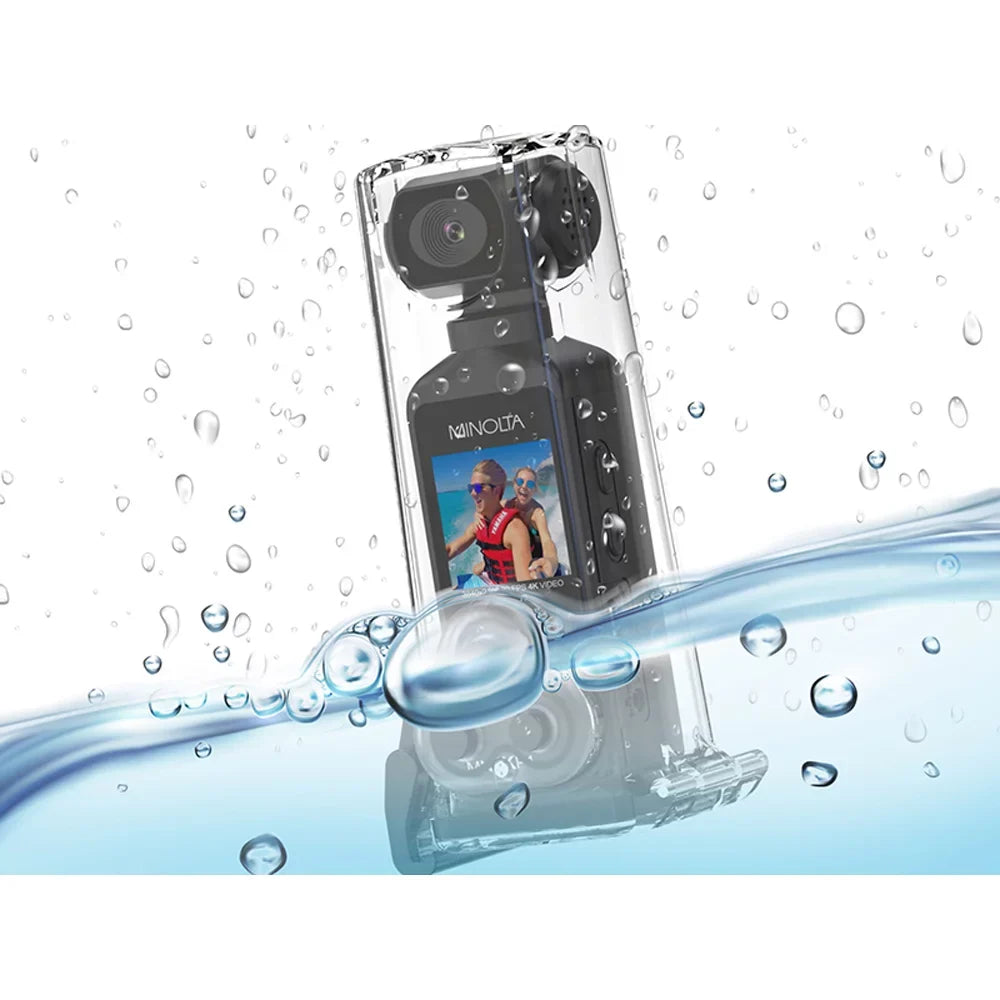 Minolta & MN4KP1 Pocket Camcorder Housing (Black) 4K Waterproof HD Ultra w/WiFi