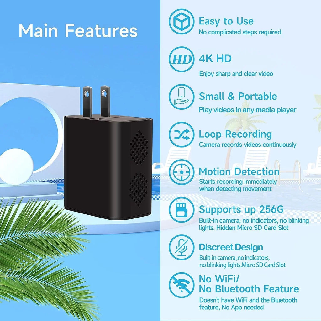 Cam 64GB Vision Night Motion Detection,Nanny Home 1080P with Camera Camera and Portable