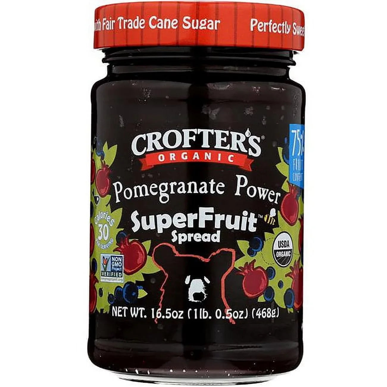 oz SuperFruit 16.5 Crofter's- Jar Pomegranate - Power Spread Organic