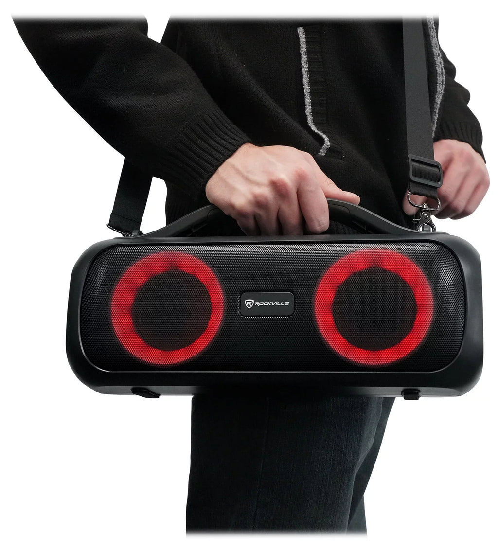 Bass Rockville Bluetooth Portable Go LED Speaker, D4 Deep Party Party Loud Large