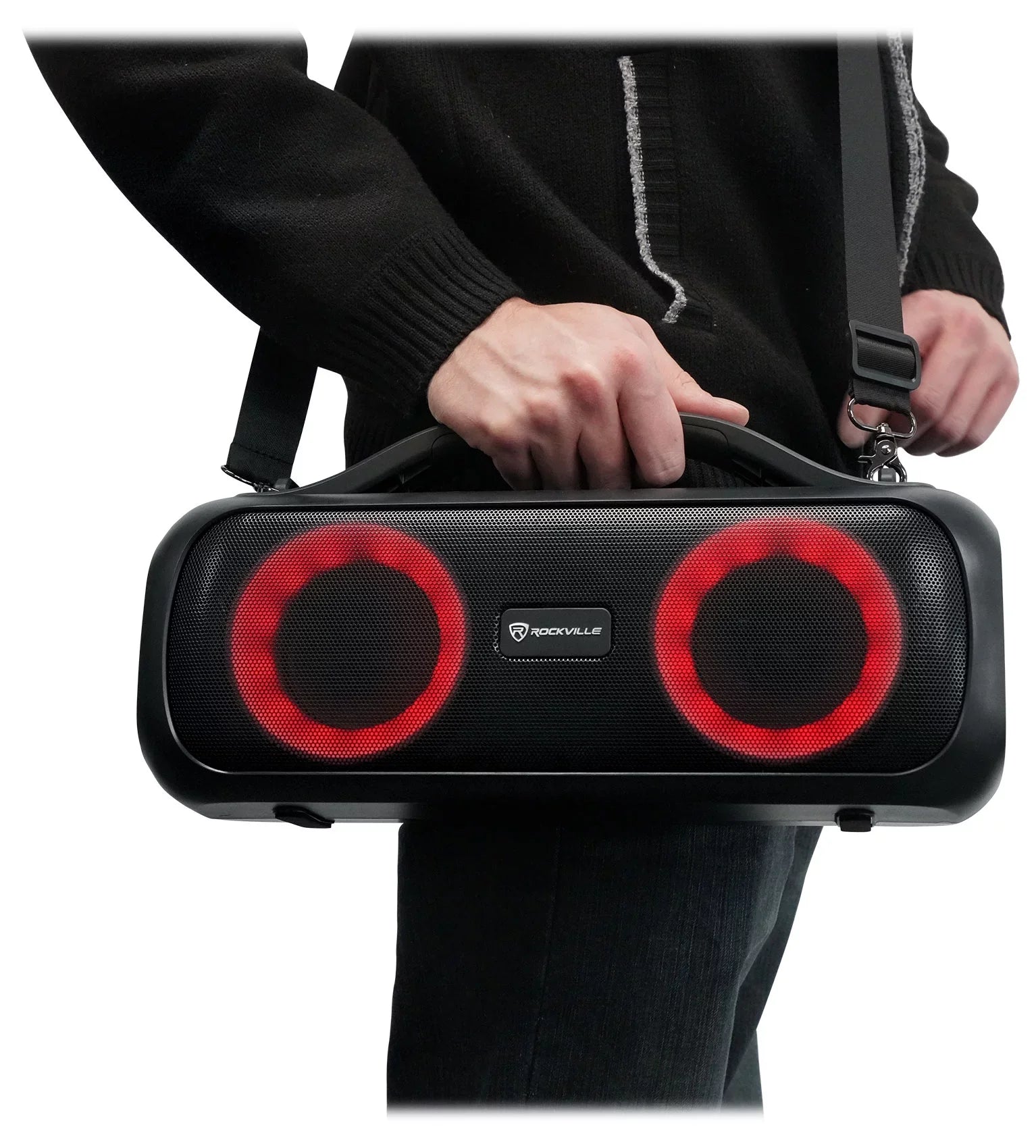 Bass Rockville Bluetooth Portable Go LED Speaker, D4 Deep Party Party Loud Large