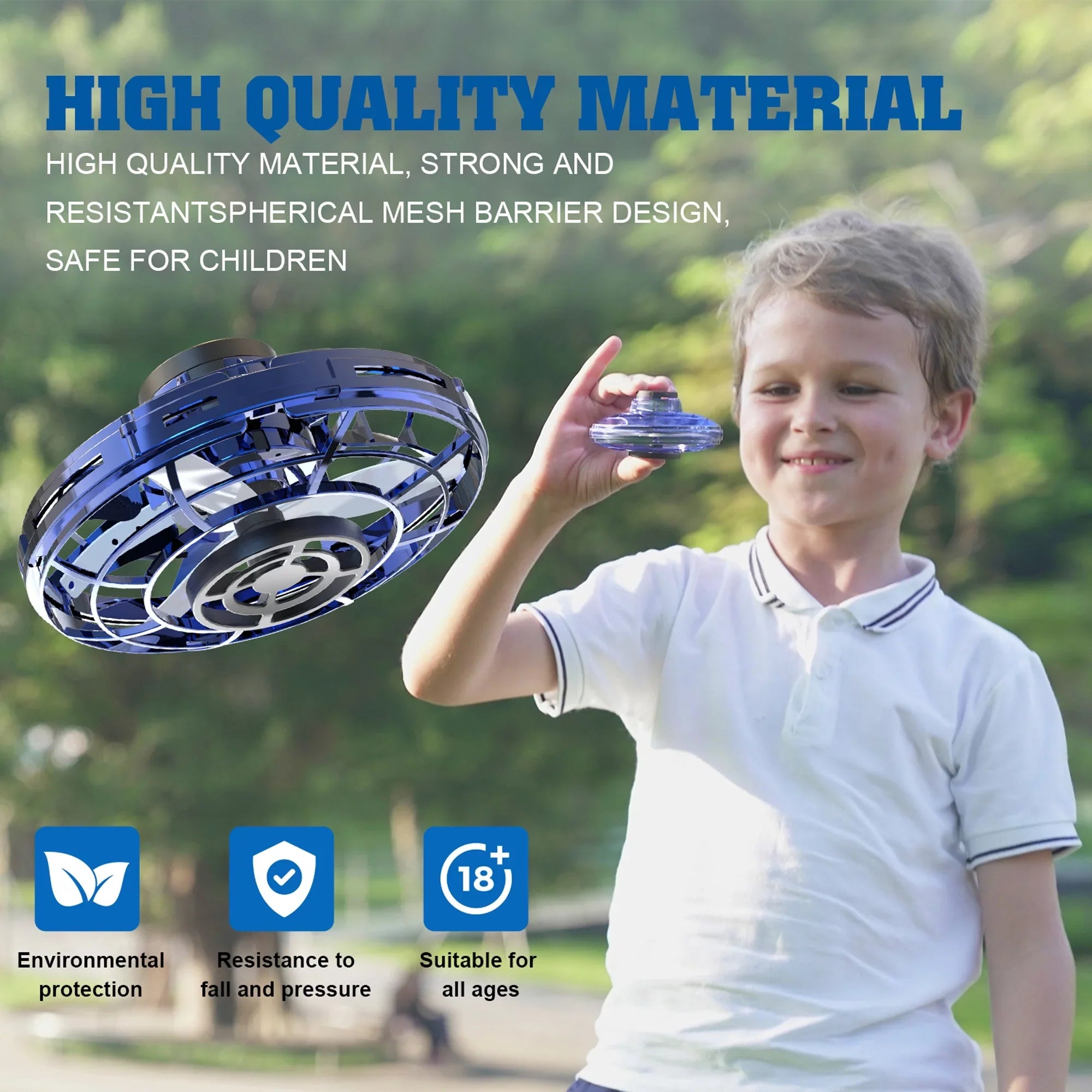 Flying Kids/Adults SAYFUT Hand Drone Operated Ball Helicopter, Boys Pack/Set Orb Girls-Black+Blue Toys Toys 2 Scoot Small Indoor or Hands for Drones Drone Easy Free