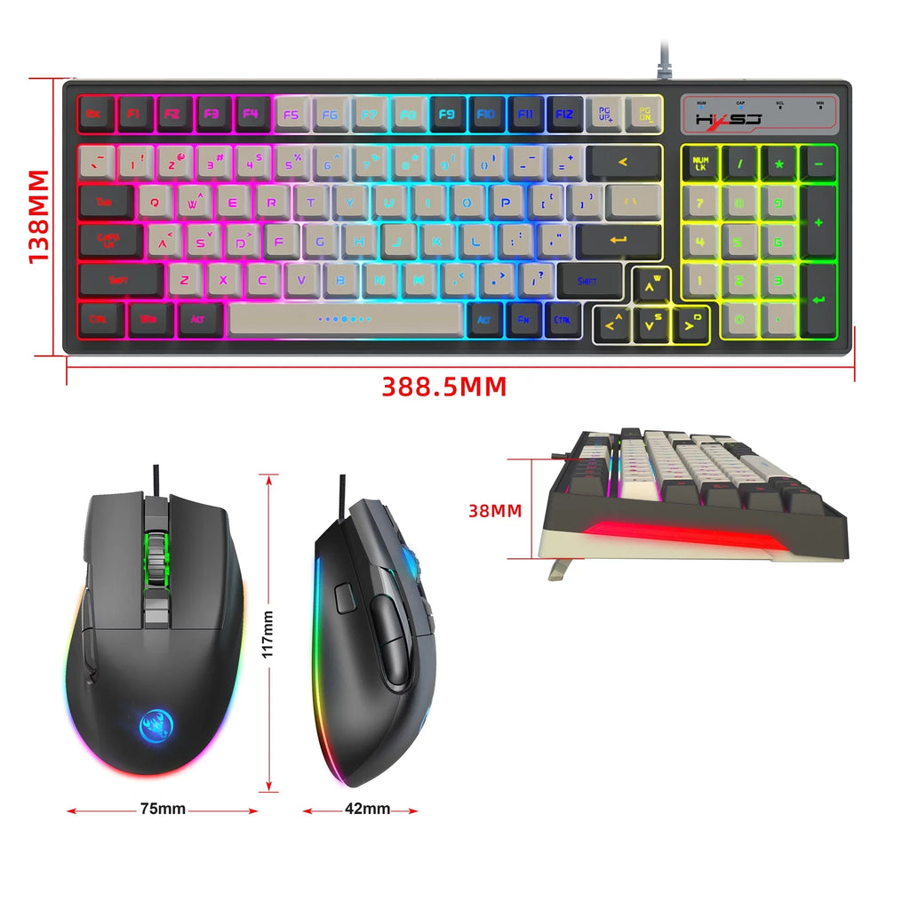 Effects, Key Keyboard Keys, Office Shortcut 6588 Full High Multi-function No and Programming Cool Conflict, V600+A905 Ergonomic Combo, Gaming Wired Macro Function, and Design, for
