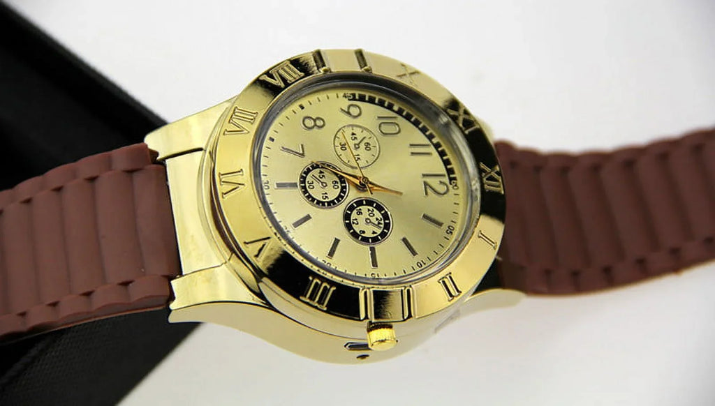 Outdoor Rechargeable Rubber Lighter USB Watch Strap Men's Windproof USB Gift Flameless Watch