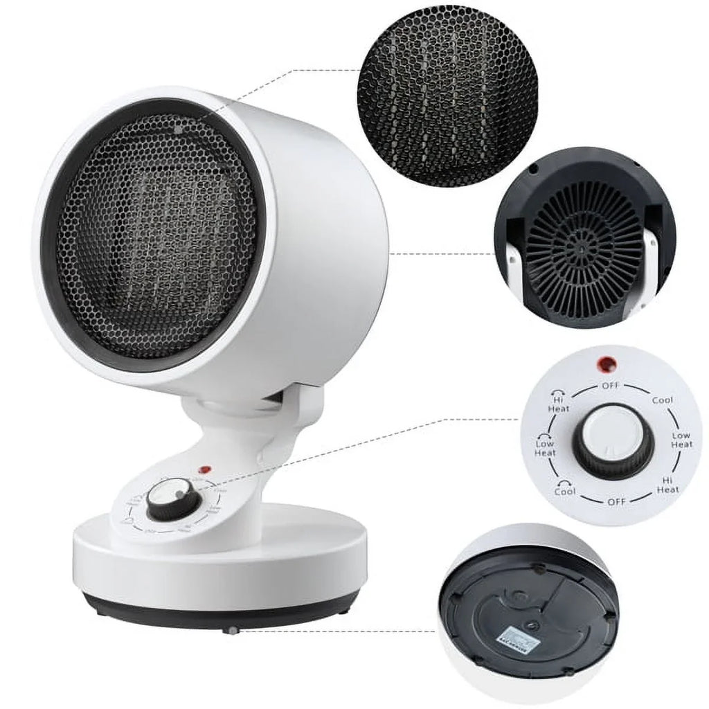 Cool modes Electric Low Heater 3 including Heat Warm High Machine and Fan, (1500W), Office for Fan,with Cool Up & Heat Heat Space Mode (900W), Cooling 2-In-1 Quick Space , (10W) Home,