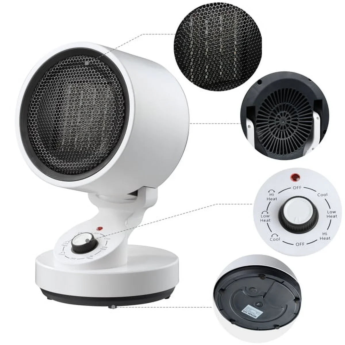 Cool modes Electric Low Heater 3 including Heat Warm High Machine and Fan, (1500W), Office for Fan,with Cool Up & Heat Heat Space Mode (900W), Cooling 2-In-1 Quick Space , (10W) Home,