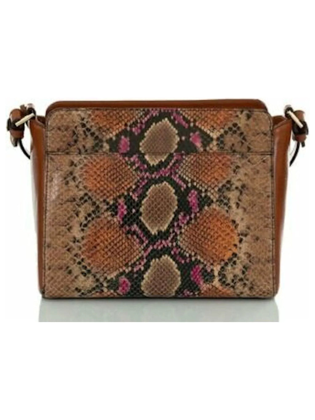 Carrie Handbag Snake Crossbody Leather Purse Brahmin Brown Crossbody Print