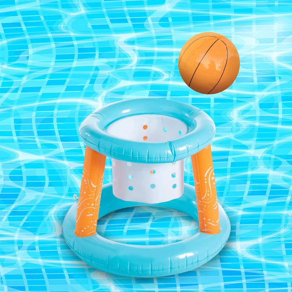 Floating, Adults Set Kids Toys, | Net Water Game Junipel Toys & Floaties and Summer for Swimming Basketball Light Pool Blue Teens Pool Hoop Volleyball