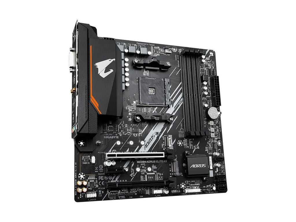 Realtek Gen AM4 B550M PCIe 1, Single 4.0 LAN, GIGABYTE Motherboard Micro-ATX M.2, AX B550 with ELITE USB 6Gb/s, AMD AORUS 3.2 (rev SATA GbE 1.3)