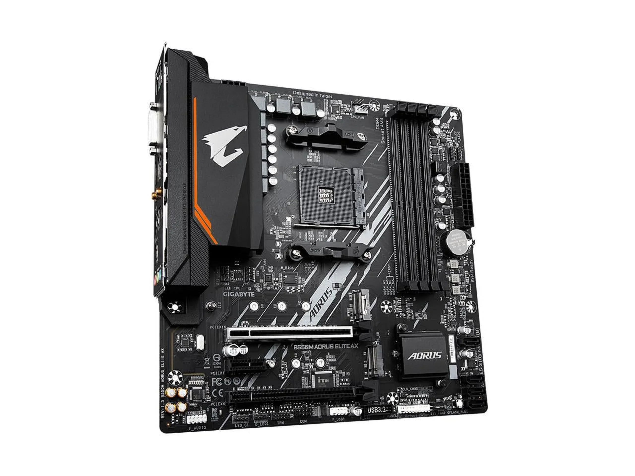 Realtek Gen AM4 B550M PCIe 1, Single 4.0 LAN, GIGABYTE Motherboard Micro-ATX M.2, AX B550 with ELITE USB 6Gb/s, AMD AORUS 3.2 (rev SATA GbE 1.3)