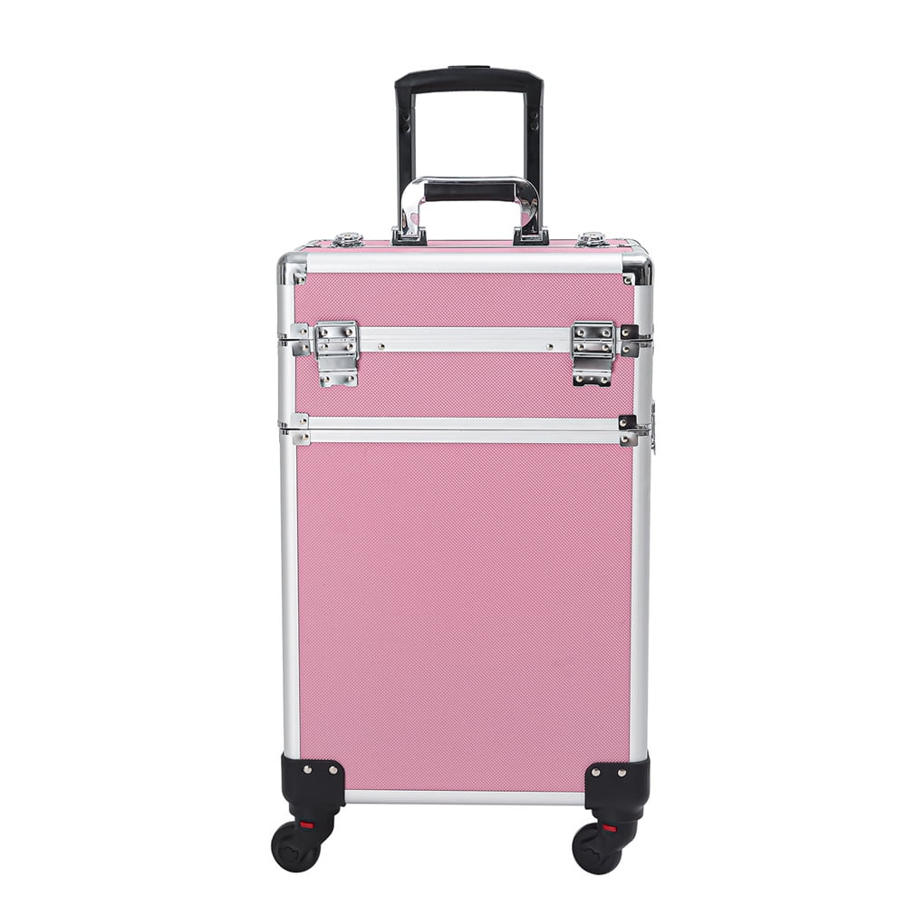 Case,Pink Makeup Drawers with Rolling Train Trolley Zeng Case Case Makeup