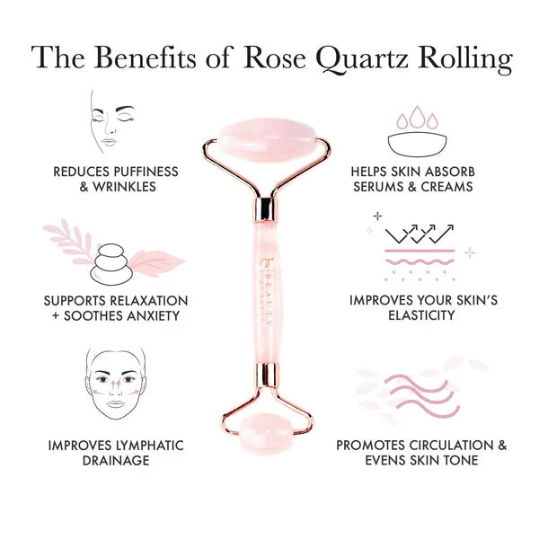 and - Gift Gua Rose Quartz Jade Earth Sha Roller, Roller Beauty by Ice Set 3-Tool