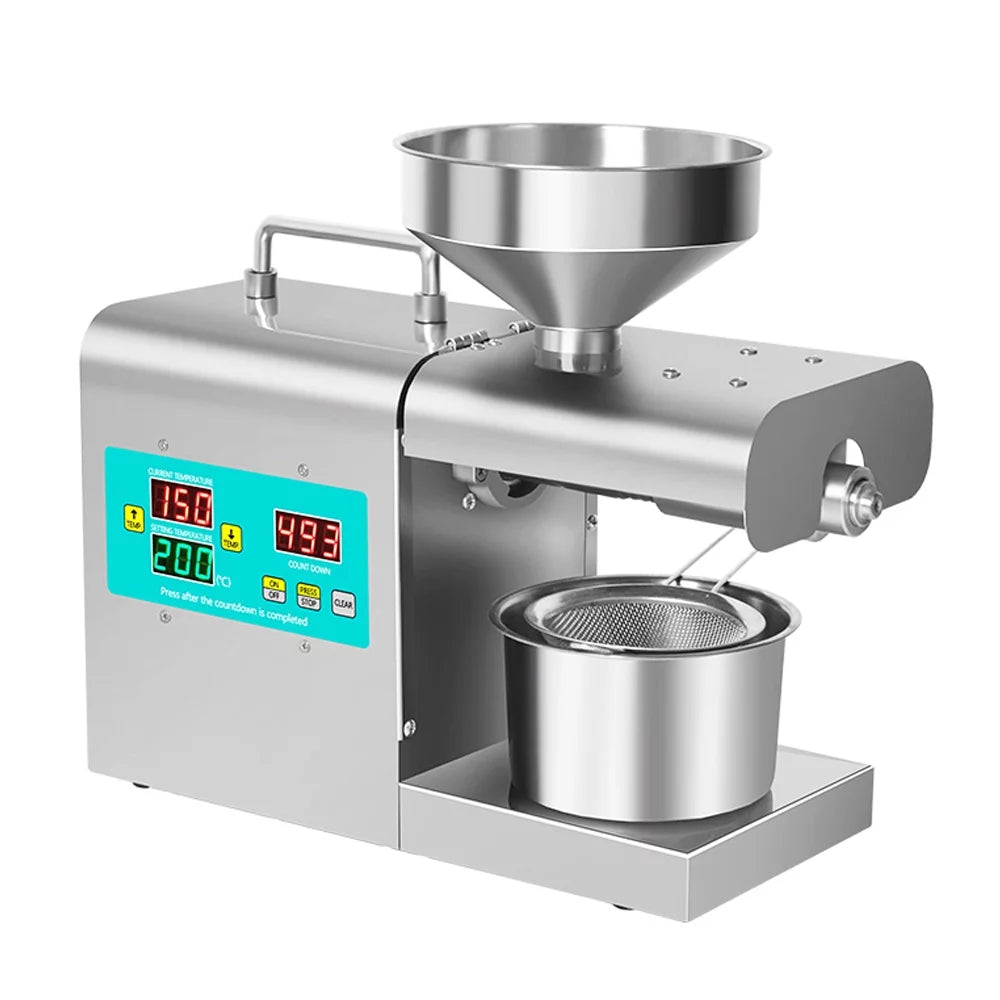 Device Display Steel No-Fry Intelligent Material Function Adjustable Temperature Digital Extraction Presser RG-312 Machine Oil Automatic Pressing Tomshoo Stainless Household with Oil